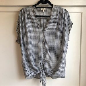 Joke Silk Tie Front Blouse